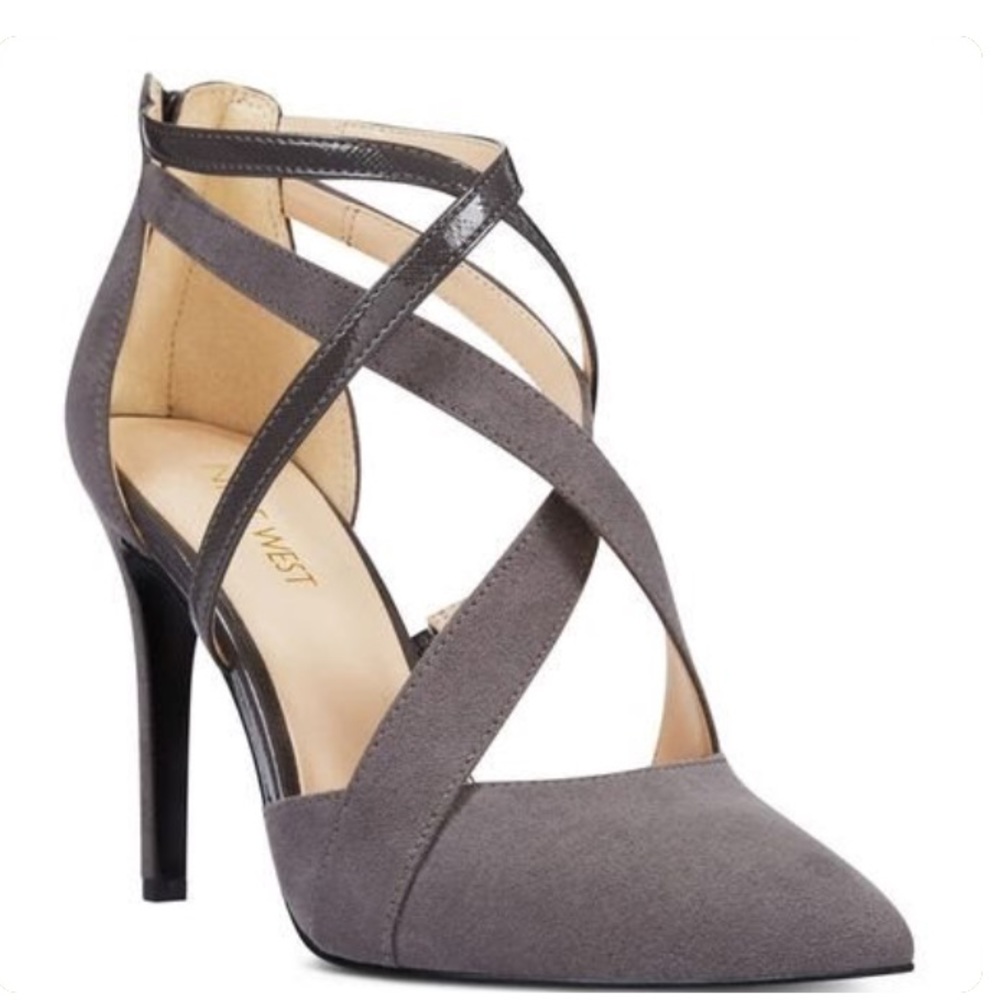 Nine West Grey Strappy Heels